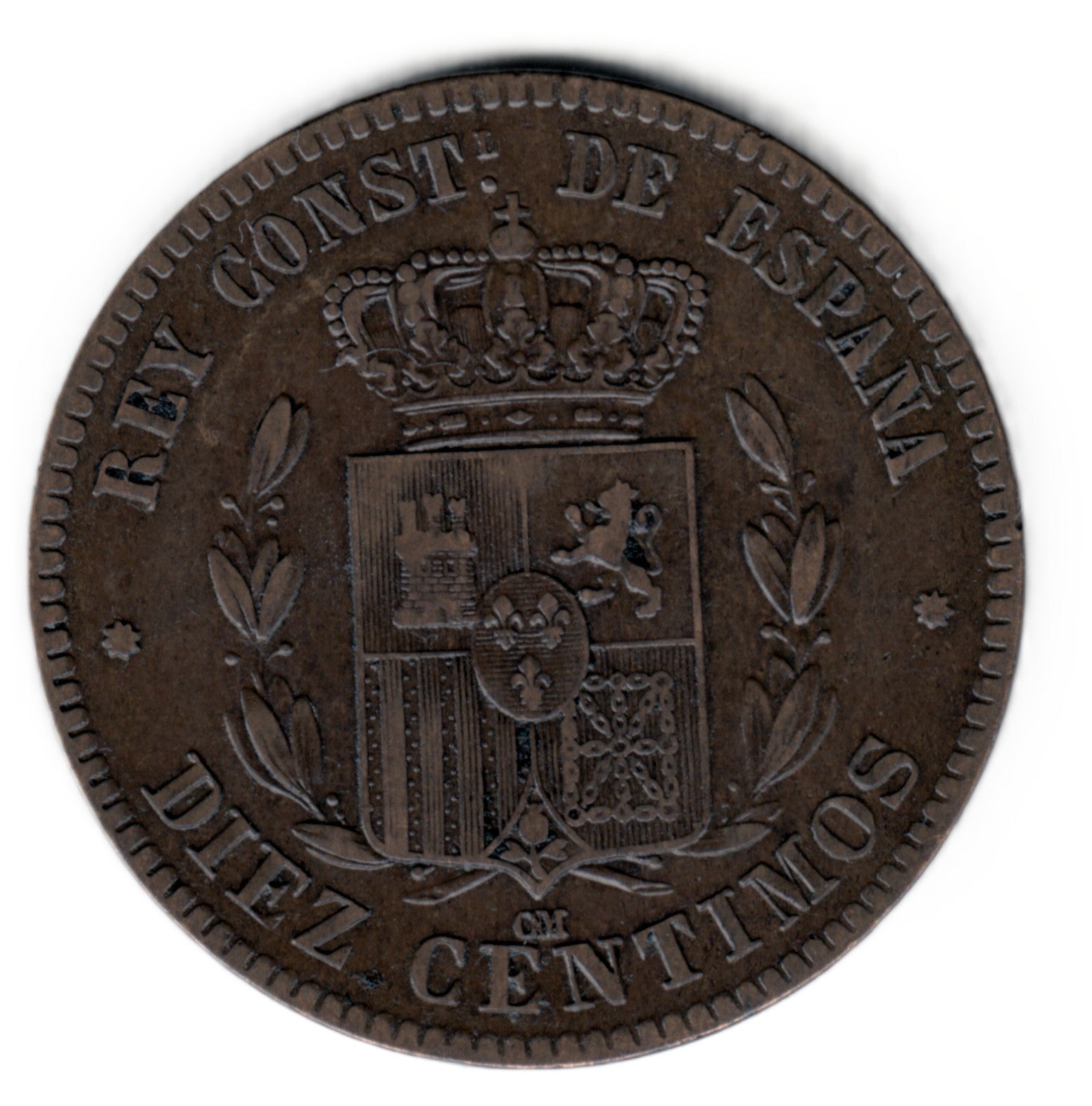 10 centimos SPAIN 1879 - Alfonso XII BARCELONA #66 
