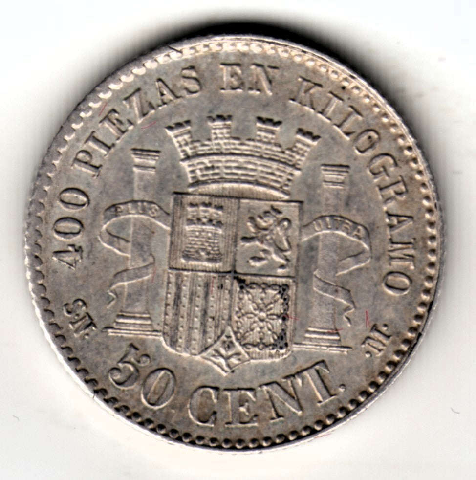 50 centimos ESPAÑA 1870 - SN.M *70* GOBIERNO PROVISIONAL
