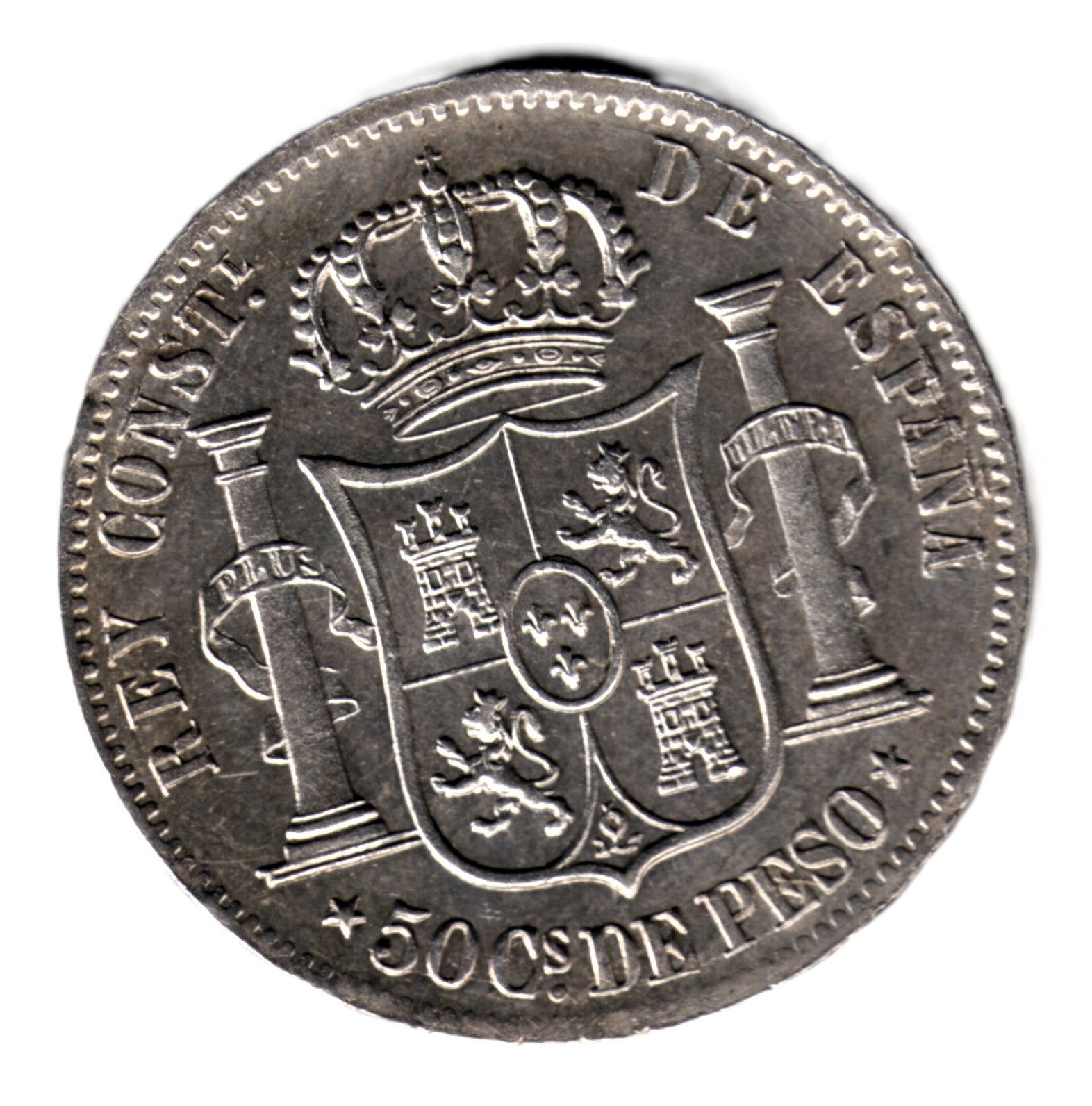 50 centavos peso ESPAÑA 1885 Manila (Filipinas) - Alfonso XII - S/C