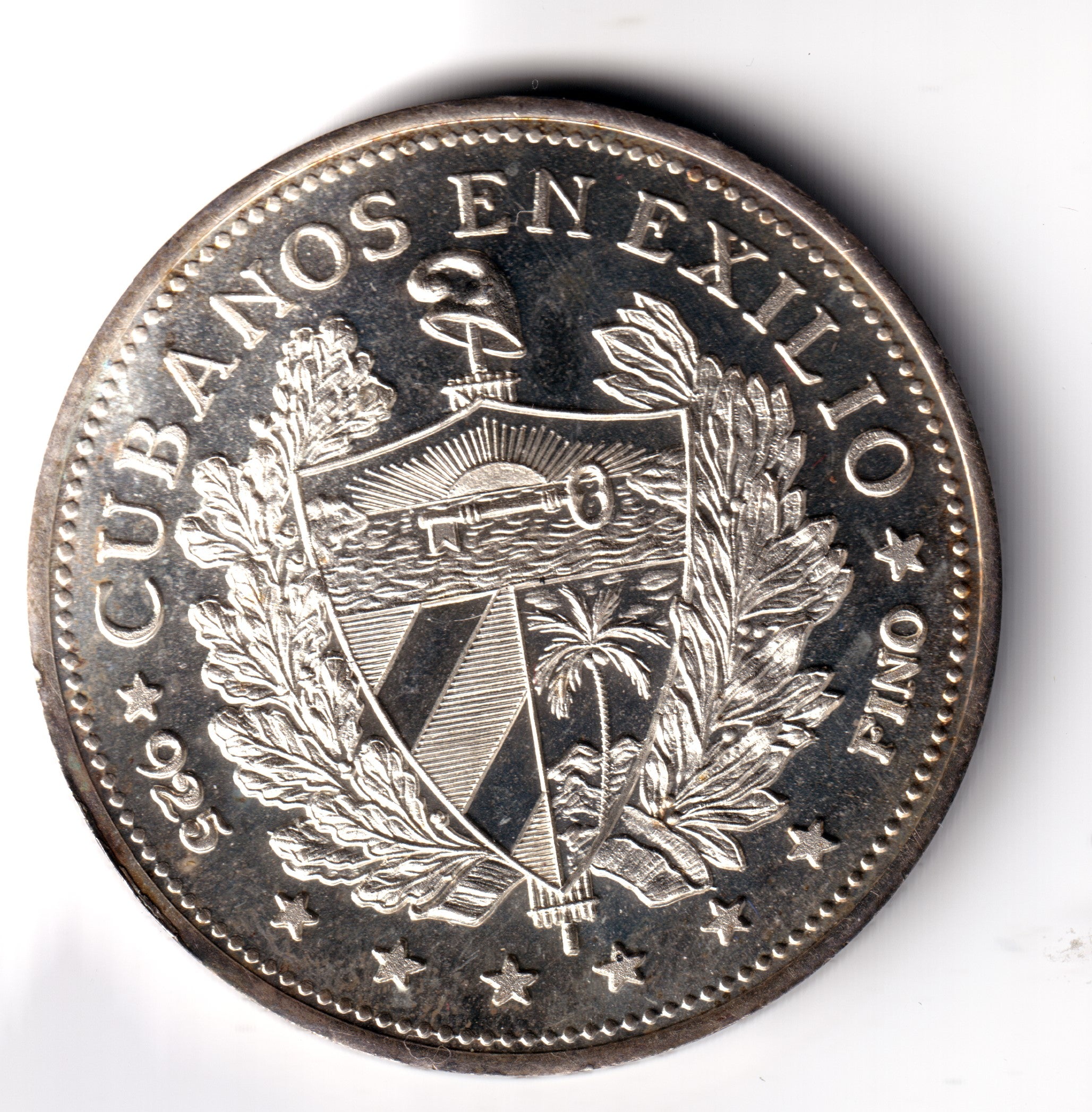 CUBA 1 peso plata 1965 SOUVENIR - PATRIA Y LIBERTAD - CUBANOS EN EXILIO