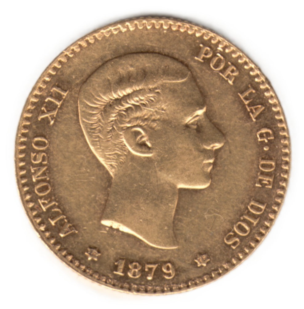 10 pesetas oro ESPAÑA 1879 - Alfonso XII *18* *79* EM.M