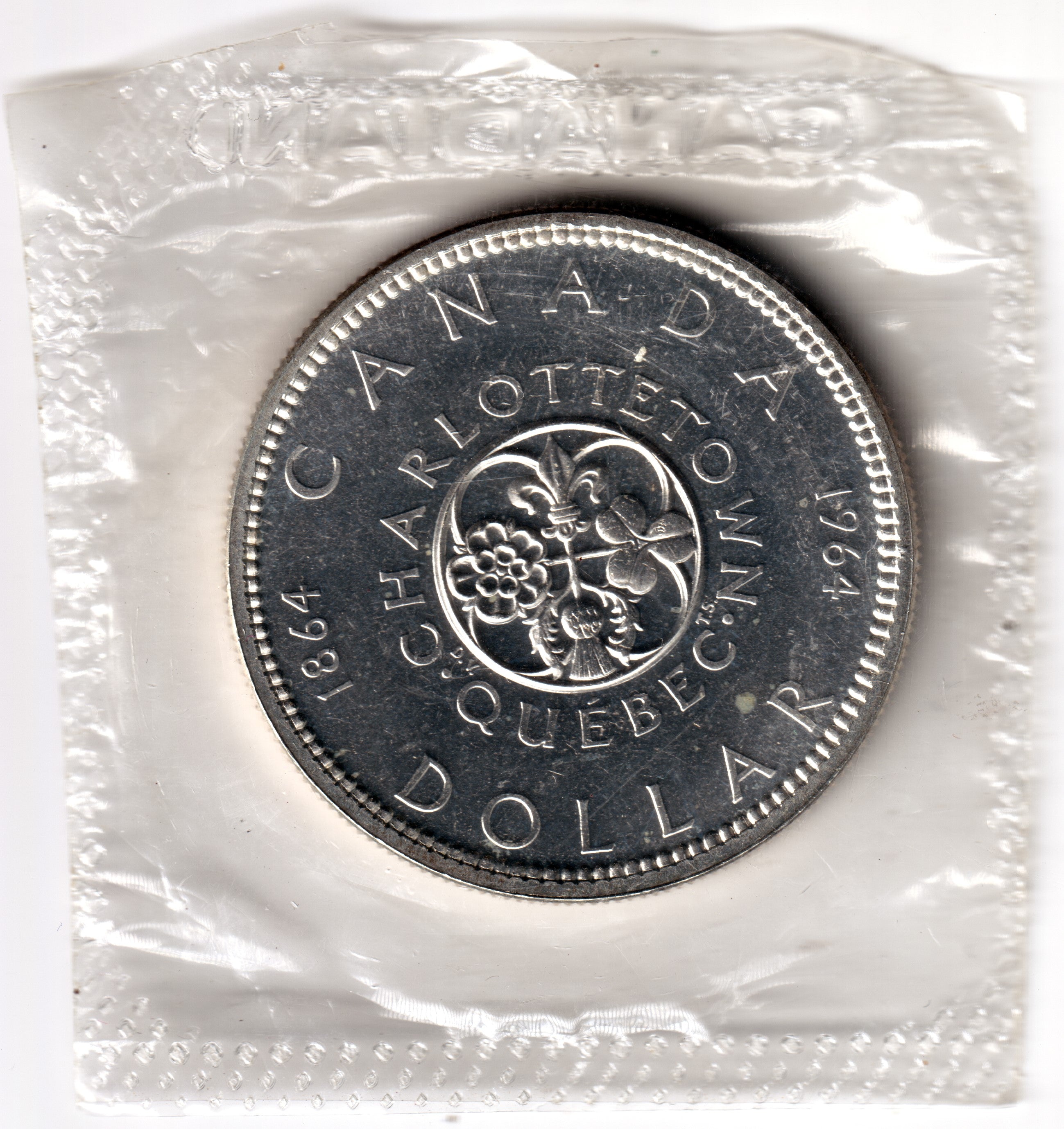1 dolar plata CANADA 1964 Charlottetown y Quebec