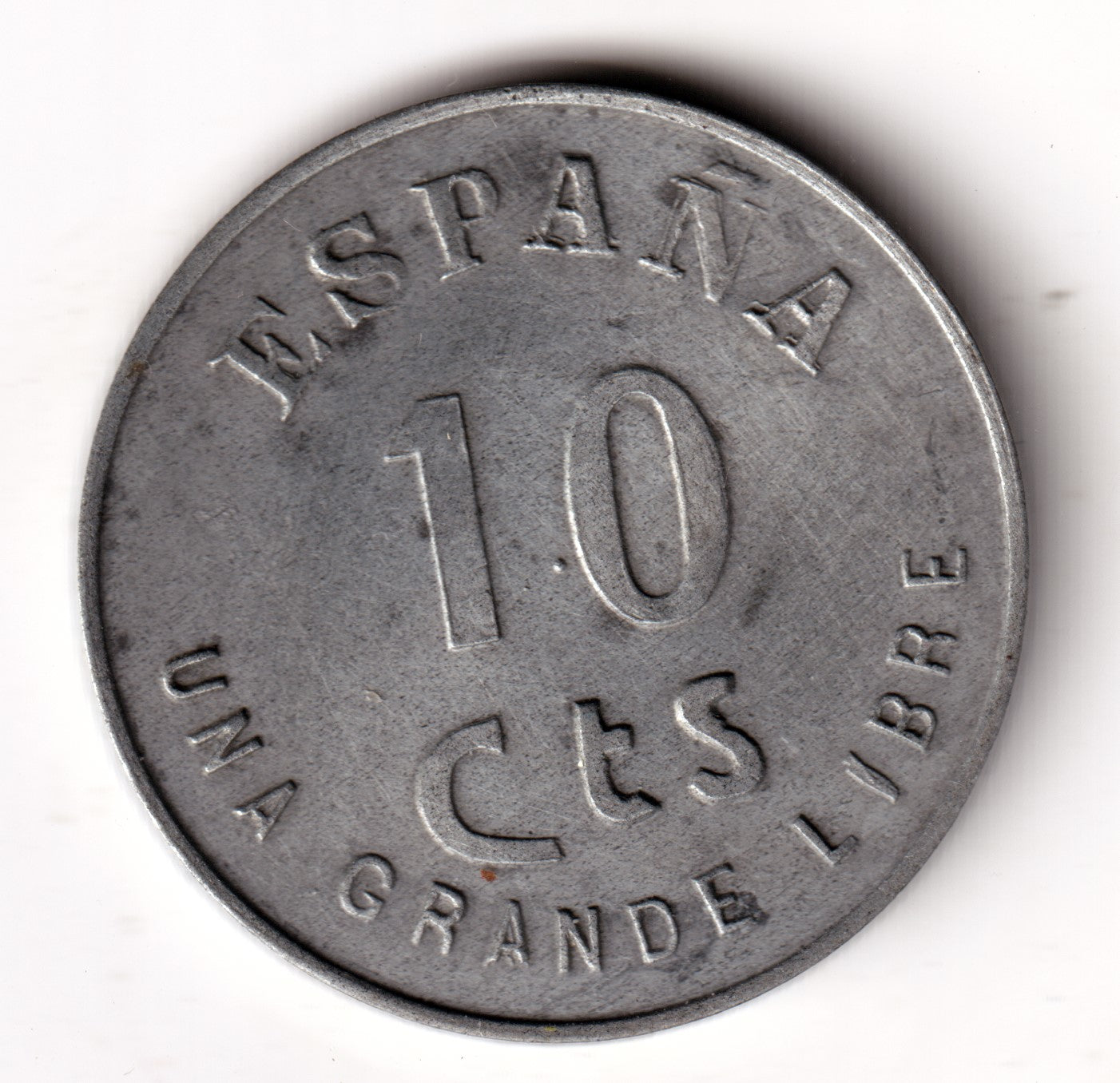 ESPAÑA 10 centimos 1937 zinc Burgos III año Triunfal UNA GRANDE LIBRE