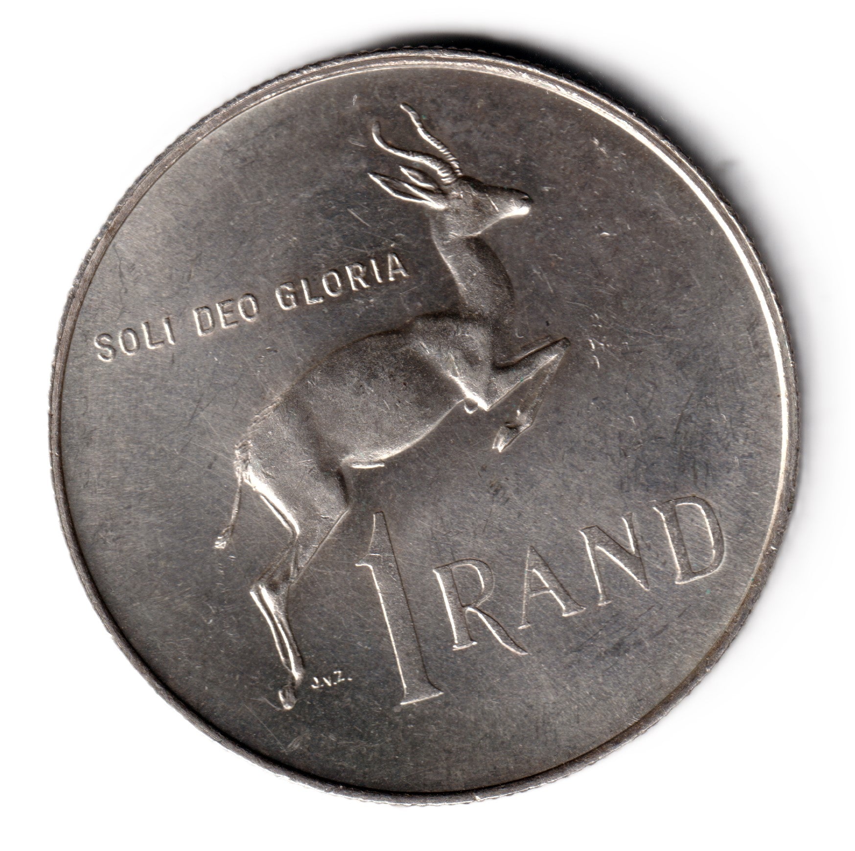 SUDAFRICA 1 rand plata 1967 - 1er aniversario Muerte Dr. Verwoerd SUID AFRIKA