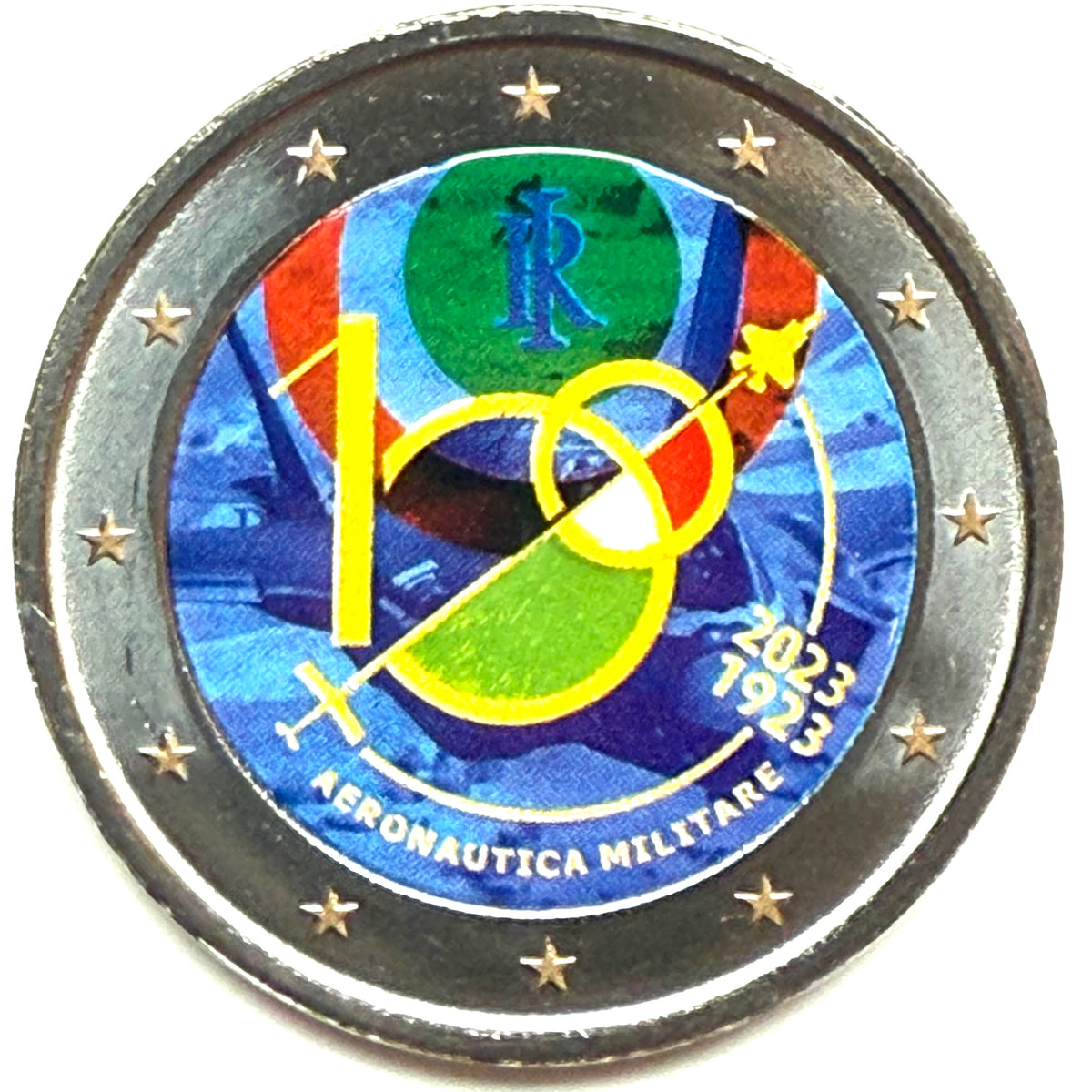 2 euros ITALIA 2023 - Centenario de la fuerza aérea italiana (COLOR 2 ...