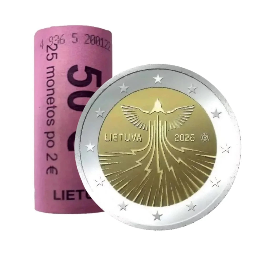 2 euros Lituania 2026 – INDEPENDENCIA ENERGETICA cartucho con 25 monedas