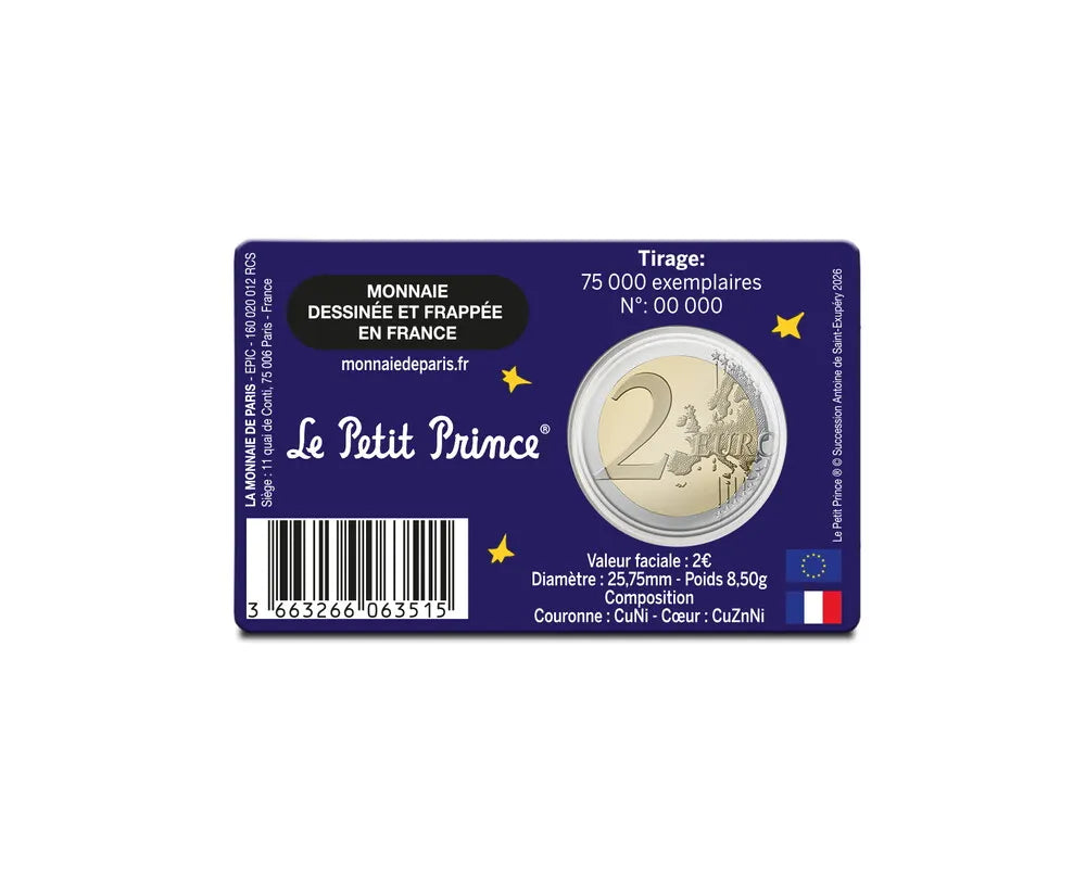 2 euros FRANCIA 2026 El Principito - La Nube