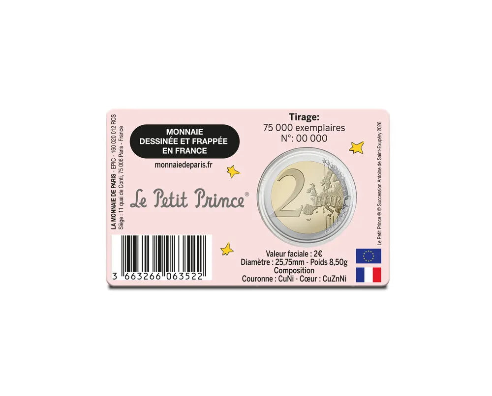 2 euros FRANCIA 2026 El Principito - El Libro