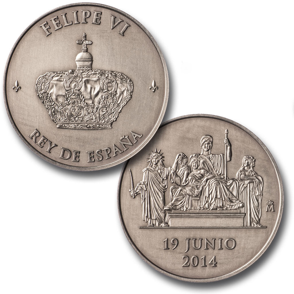 ESPAÑA medalla plata PROCLAMACIÓN REY FELIPE VI 19 Junio