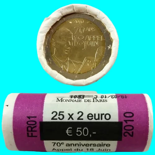 2 euros FRANCIA 2010 - Llamamiento del 18 de junio CARTUCHO