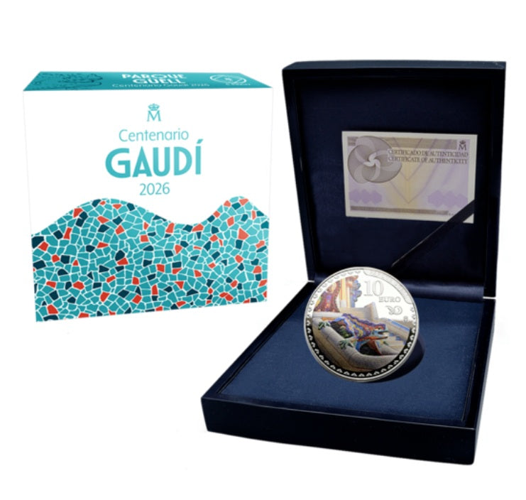 10 euros plata ESPAÑA 2026 PARQUE GÜELL - Centenario Gaudí