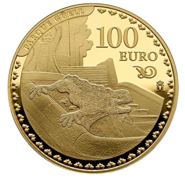 100 euro oro  ESPAÑA 2026 - PARQUE GÜELL - Centenario Gaudi - 2 escudos