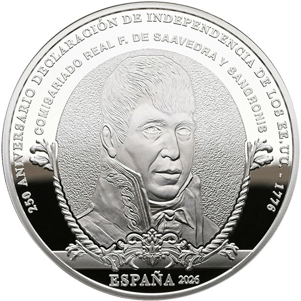 10 euros plata ESPAÑA 2026 - FRANCISCO DE SAAVEDRA (250 ANIV. EEUU)