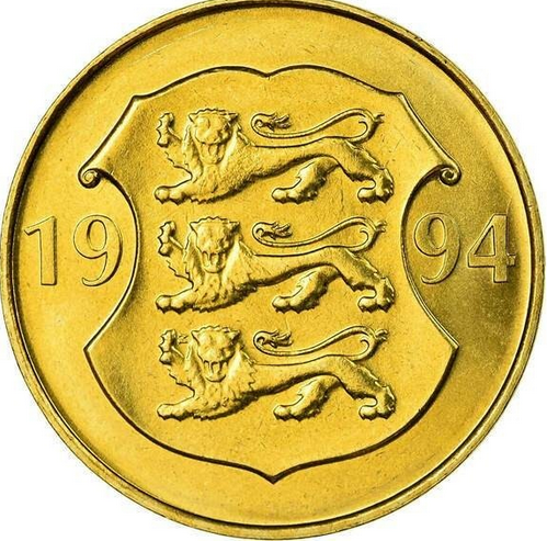 Estonia 5 coronas, 1994 75 aniversario del Banco de Estonia