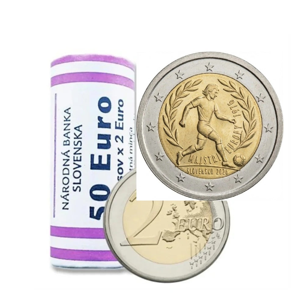 cartucho original 2 euros ESLOVAQUIA 2026 - FUTBOL  - Campeones de Europa 1976