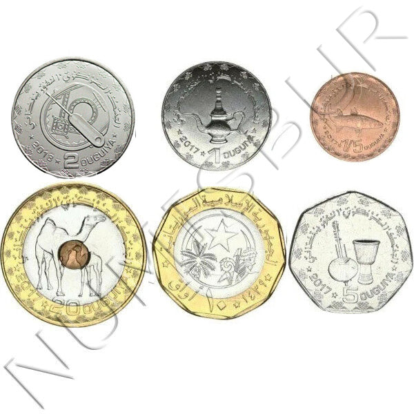 Tira MAURITANIA 2017 - 6 monedas