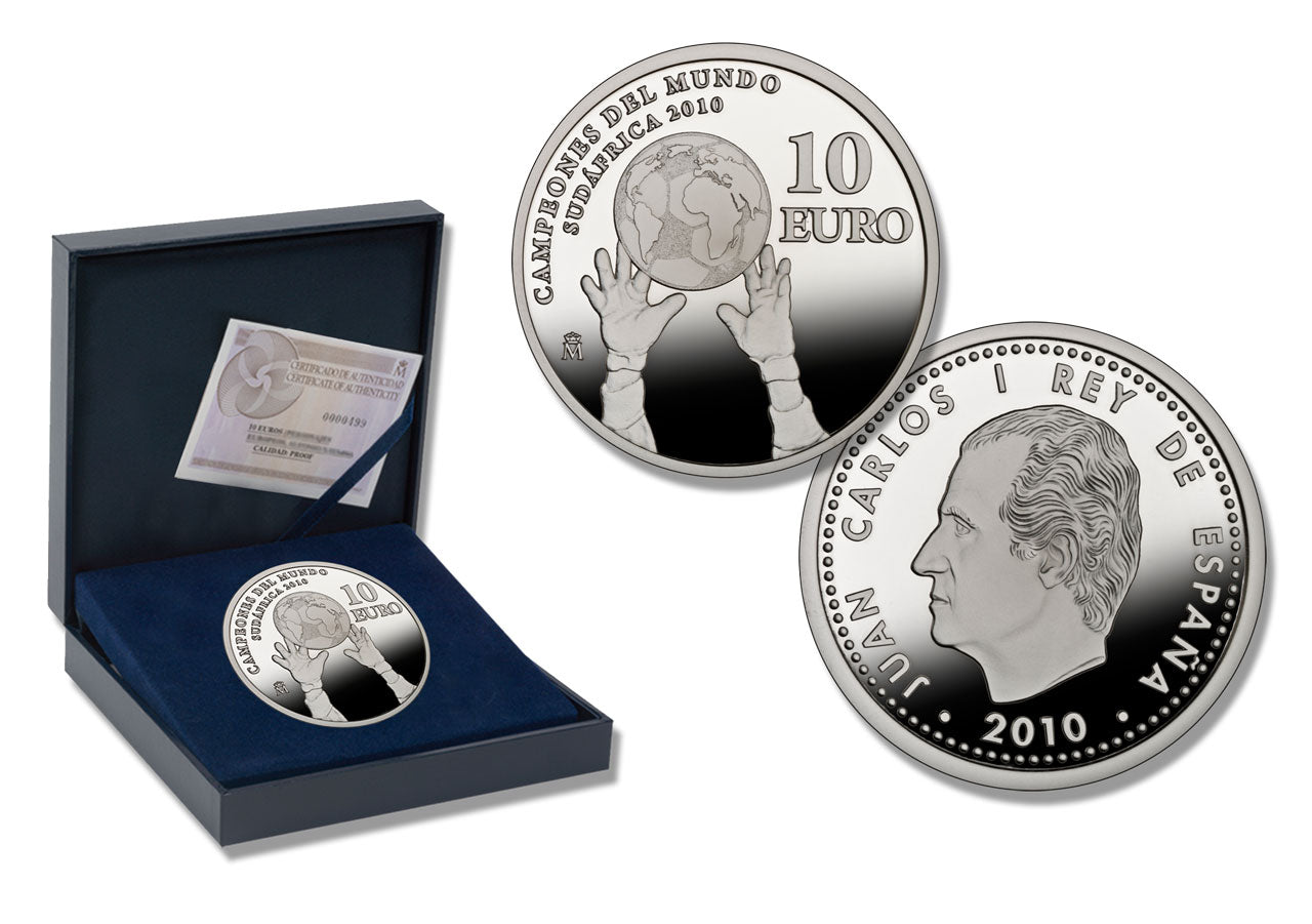 10 EUROS ESPAÑA plata Campeones del Mundo Sudáfrica 2010