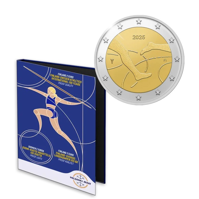 2 euros FINLANDIA 2025 - 100 años de la Internacional de Atletismo (PROOF)