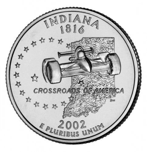 25 centavos ESTADOS UNIDOS 2002 P -  Indiana