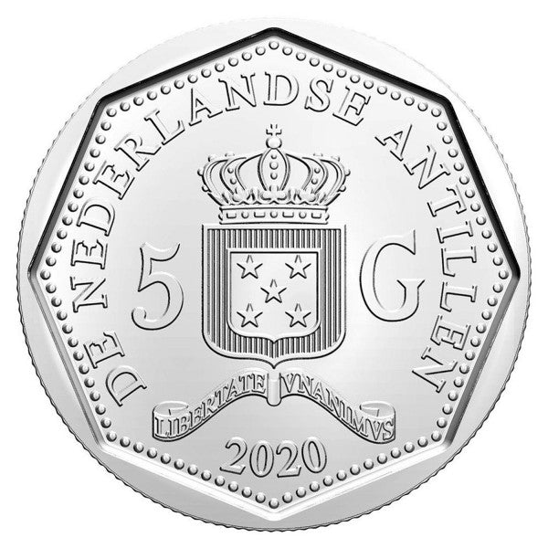 5 florines ANTILLAS NEERLANDESAS 2020 - 10º aniversario - Estado aparte de Curazao y San Martín