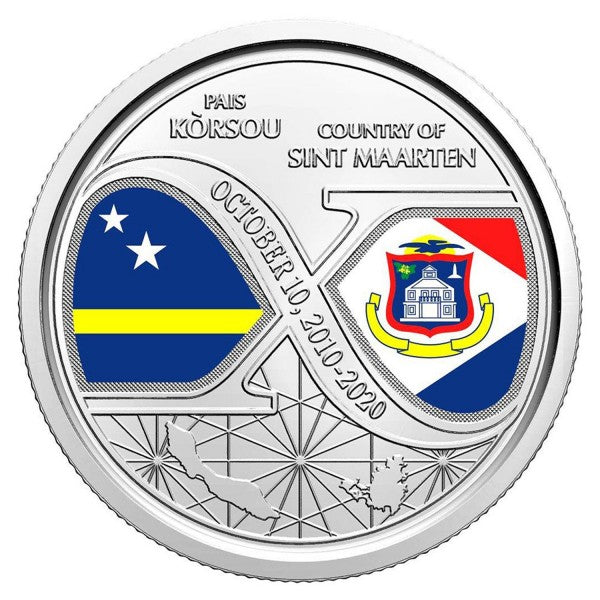 5 florines ANTILLAS NEERLANDESAS 2020 - 10º aniversario - Estado aparte de Curazao y San Martín