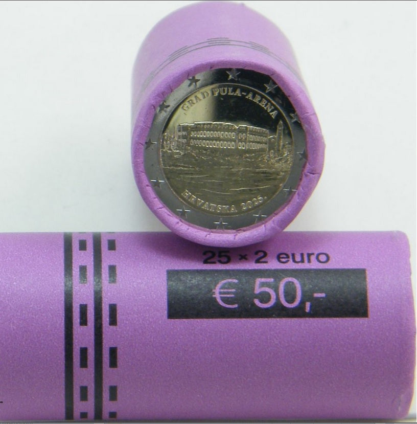 original cartucho 2 euros Croacia 2025 – Ciudad de Pula – Arena