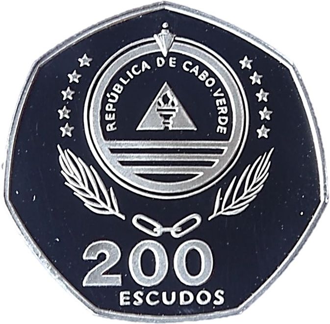 200  escudos plata 1995 CABO VERDE 20º aniversario Independencia