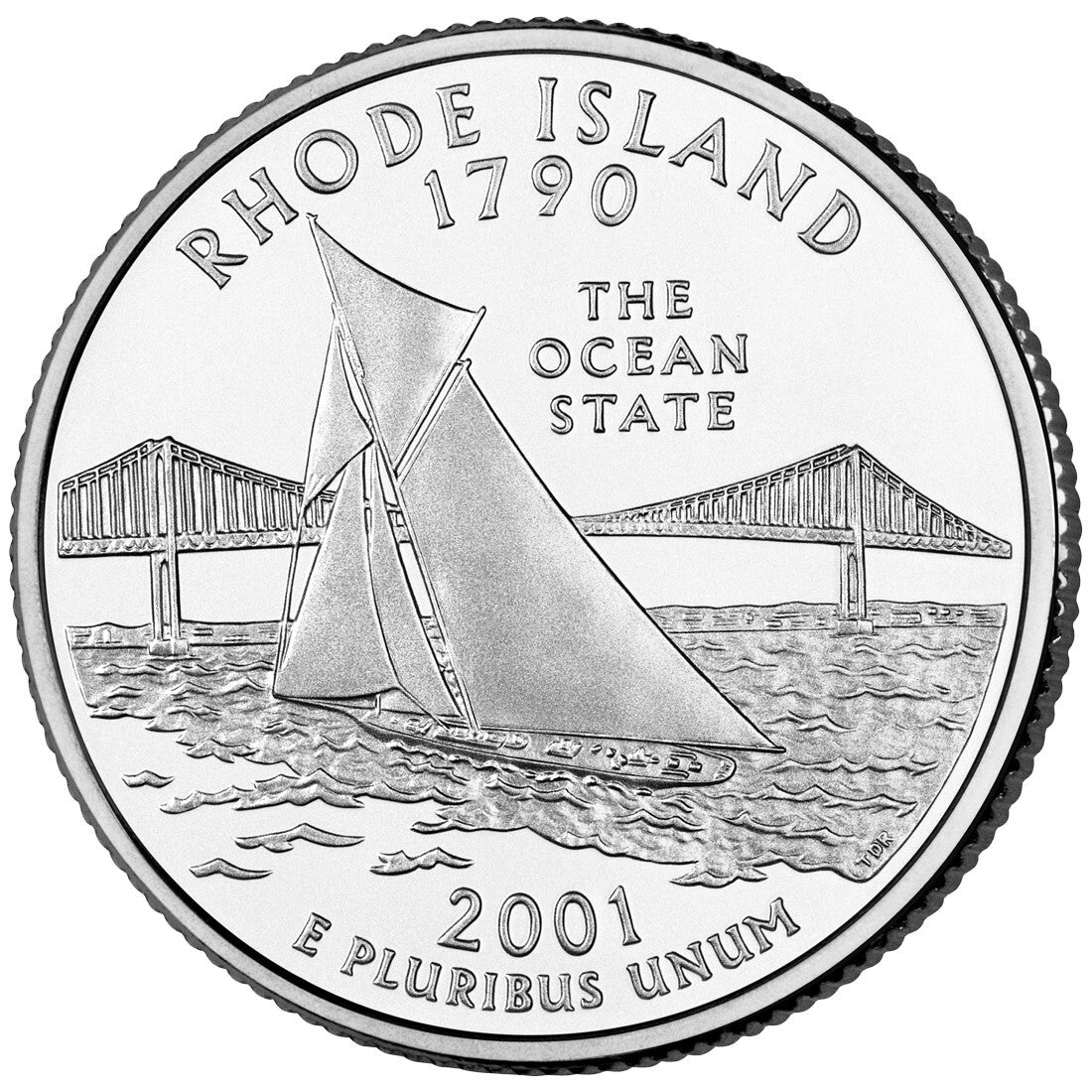 25 centavos ESTADOS UNIDOS 2001 P  Rhode Island