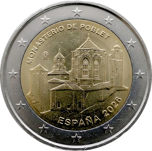 2 x 2 euros ESPAÑA 2026 -  Monasterio de Poblet -España y la discapacidad: protección, derechos e inclusión