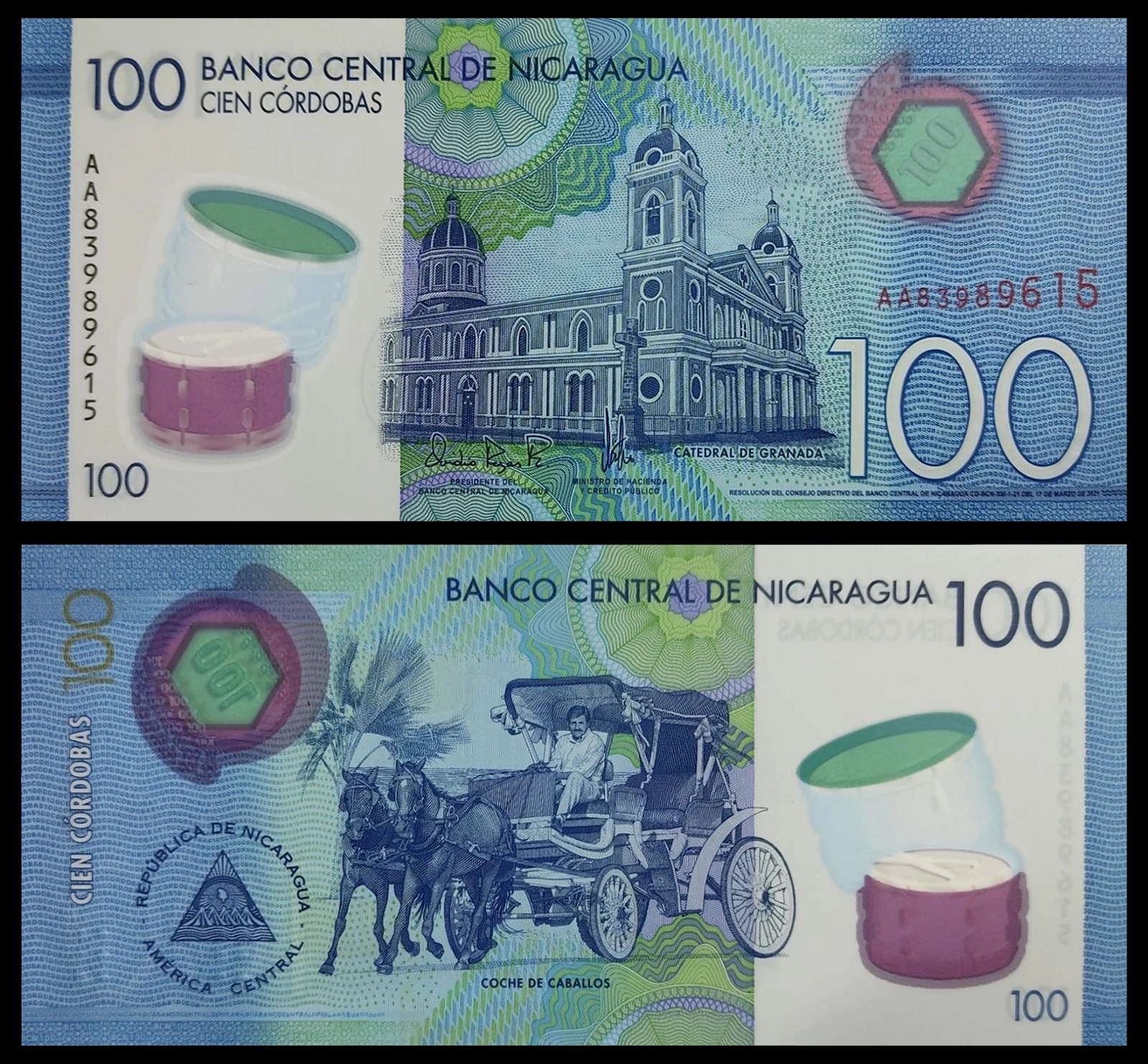 100 córdobas NICARAGUA 2021 - Pick 212b