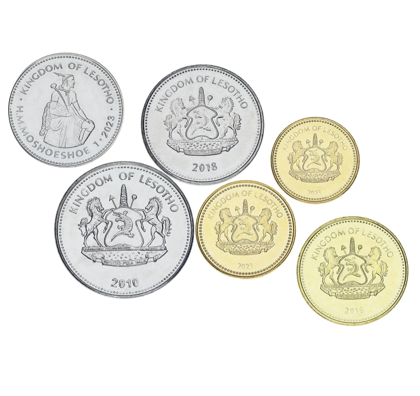 Serie LESOTO 2010 / 2023 - 6 monedas