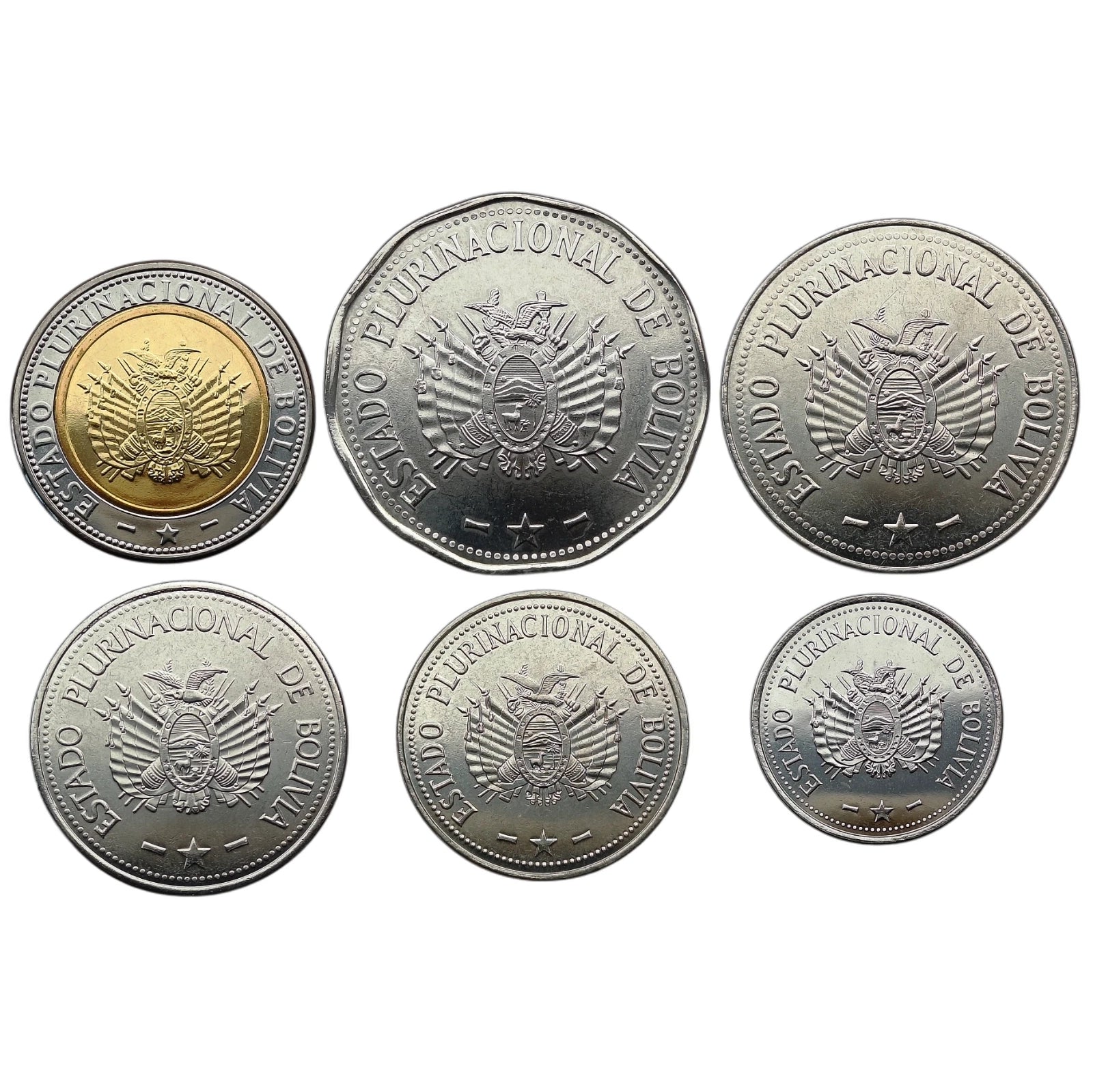Serie BOLIVIA 2012 / 2023 - 6 monedas