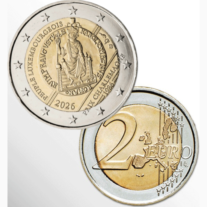 2 euros LUXEMBURGO 2026 -40.º anv. Premio Internacional Carlomagno