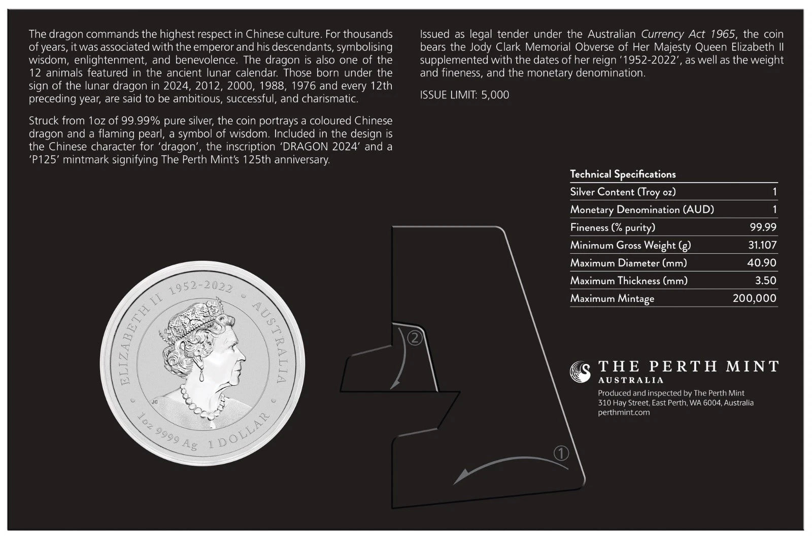 1 dólar AUSTRALIA 2024 - Año del  Dragón (SIDNEY MONEY EXPO)