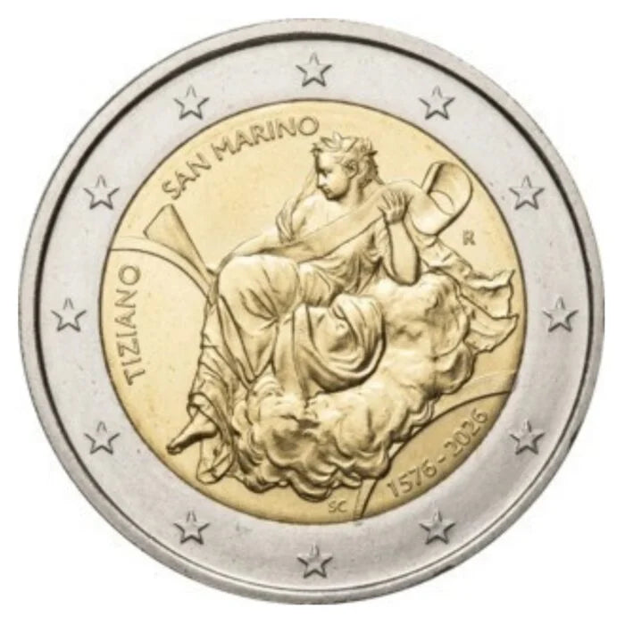 2 euros SAN MARINO 2026 - 450.º aniversario de la muerte de Tiziano Vecellio  Proof