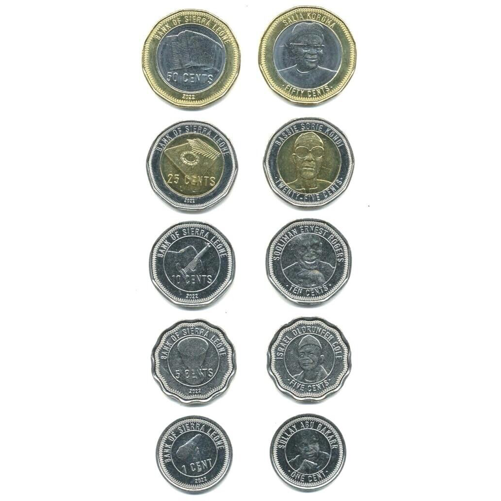 Tira SIERRA LEONA 2022 (5 monedas)
