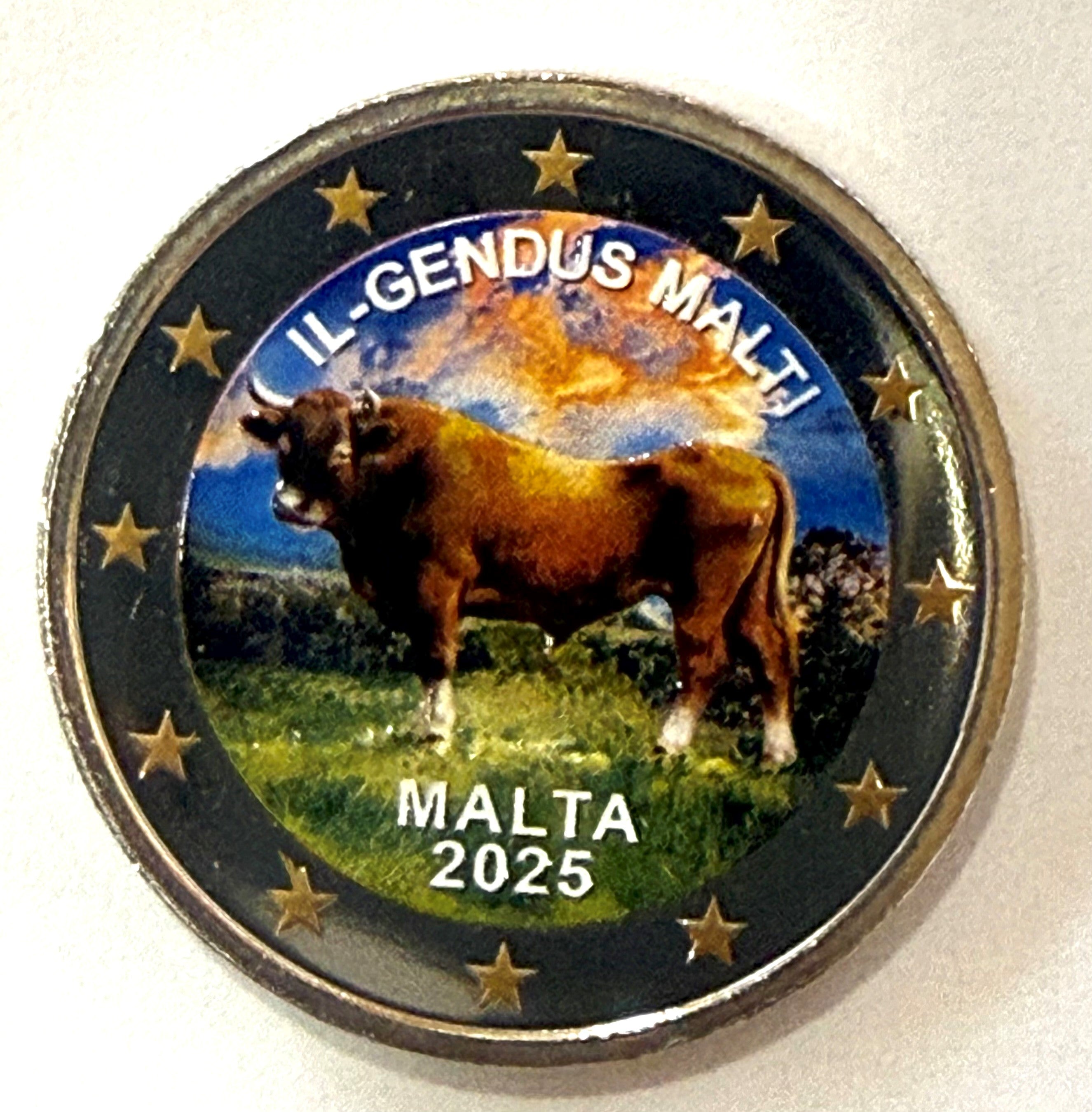 2 euros MALTA 2025 - VACA MALTESA - TORO MALTES COLOR